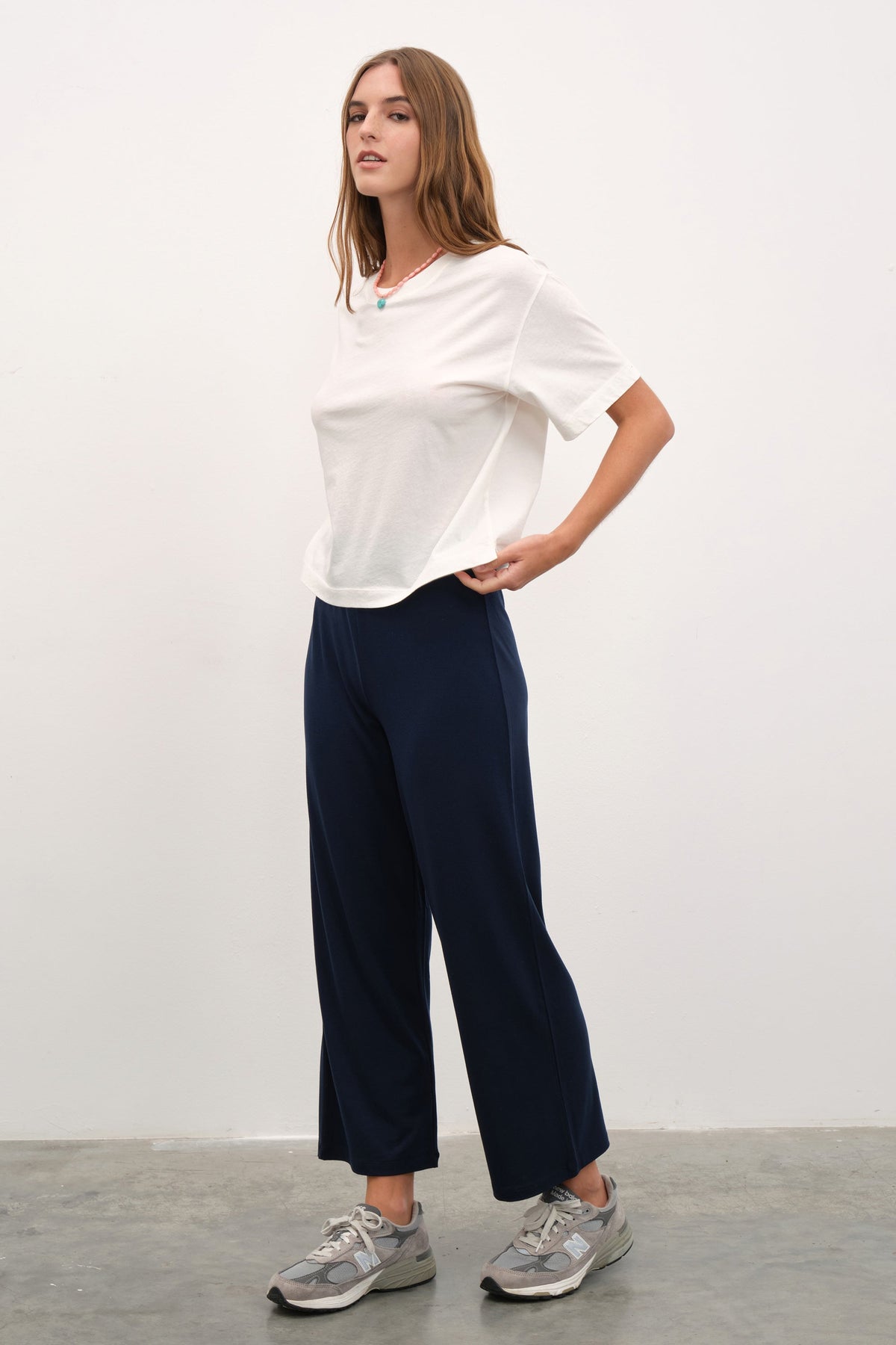 'Live-in' Crop Flare Crepe TENCEL™ Pants