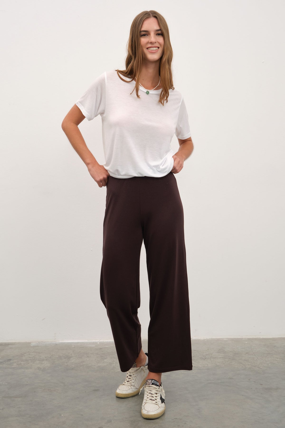 'Live-in' Crop Flare Crepe TENCEL™ Pants