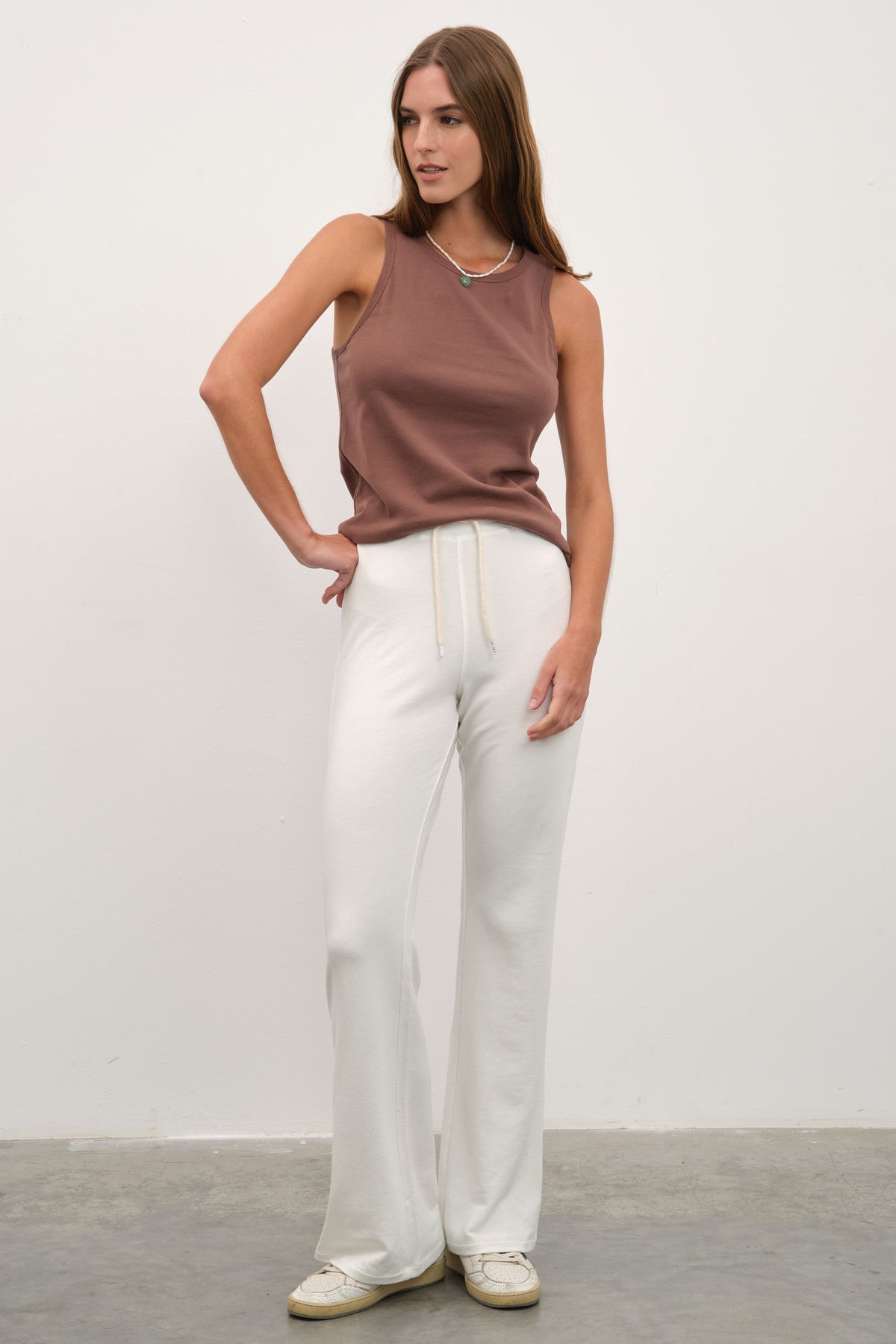 Fitted Tank Top in Micro-Ribbed Cotton