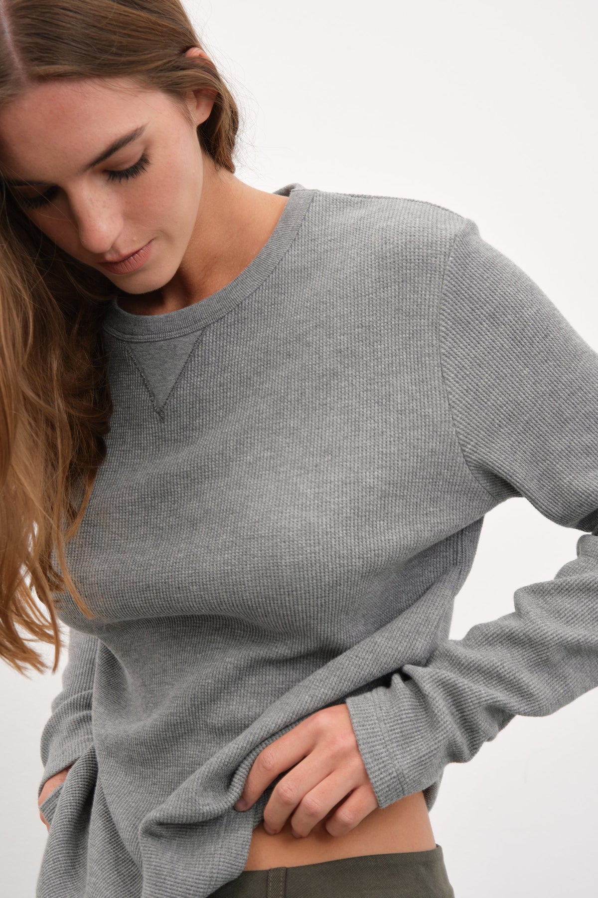 Waffle Cotton Long Sleeve Unisex T-shirt