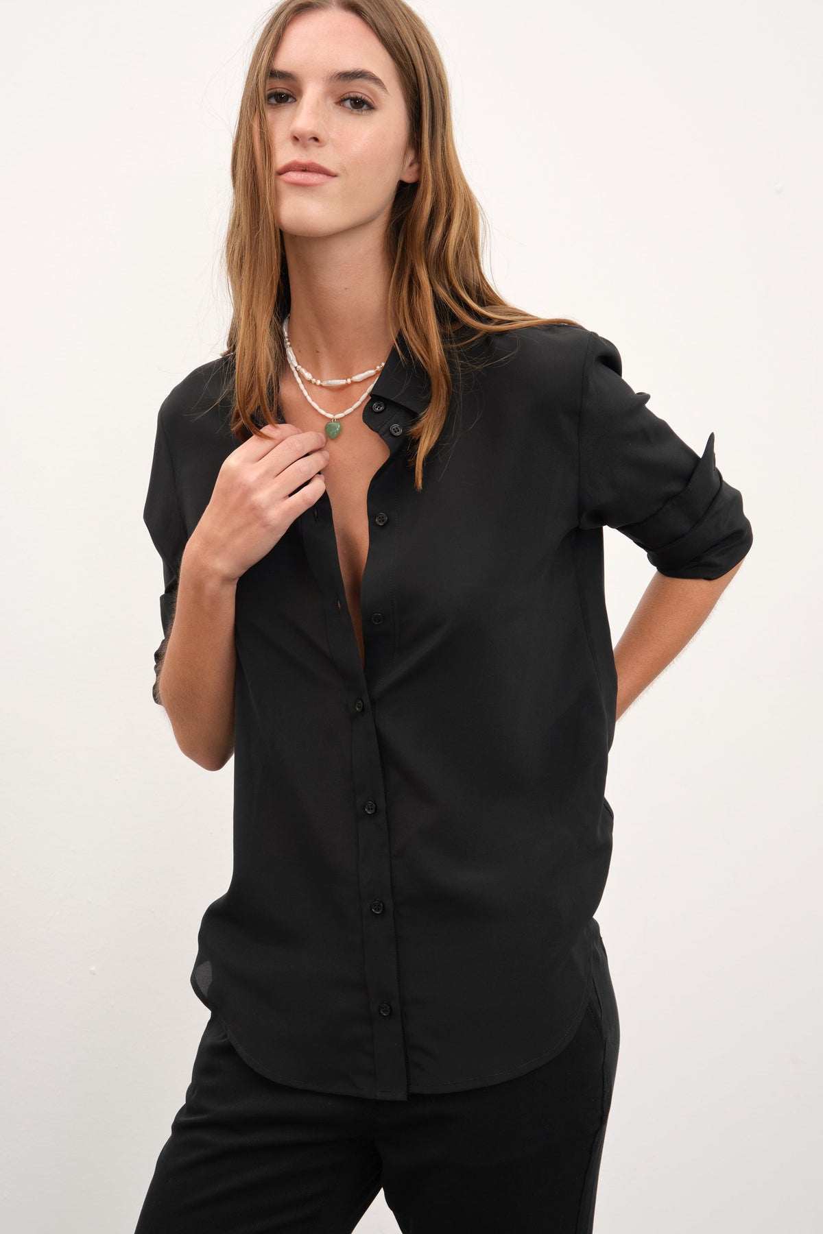 Silk Crepe Chiffon Shirt