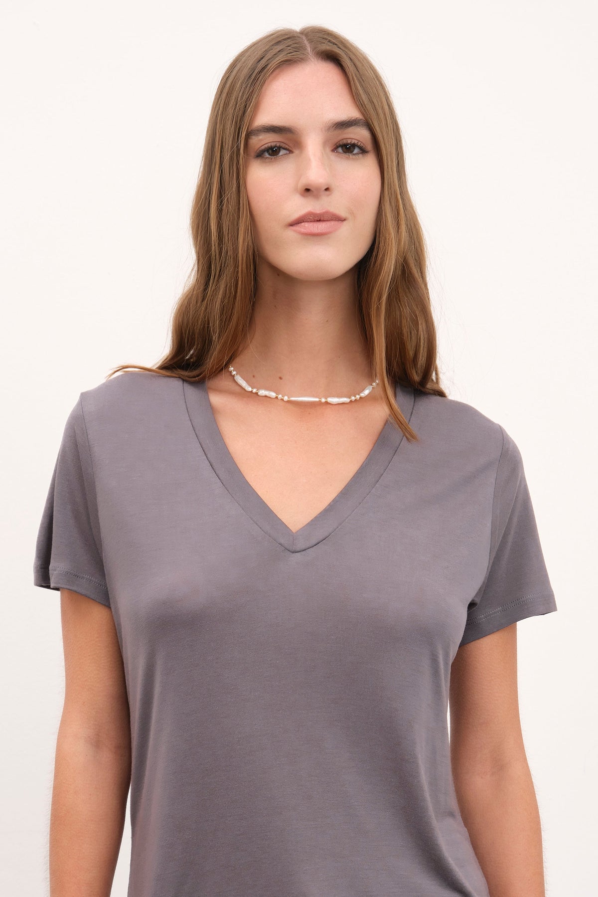 V Neck T-shirt in Lyocell (TENCEL™)