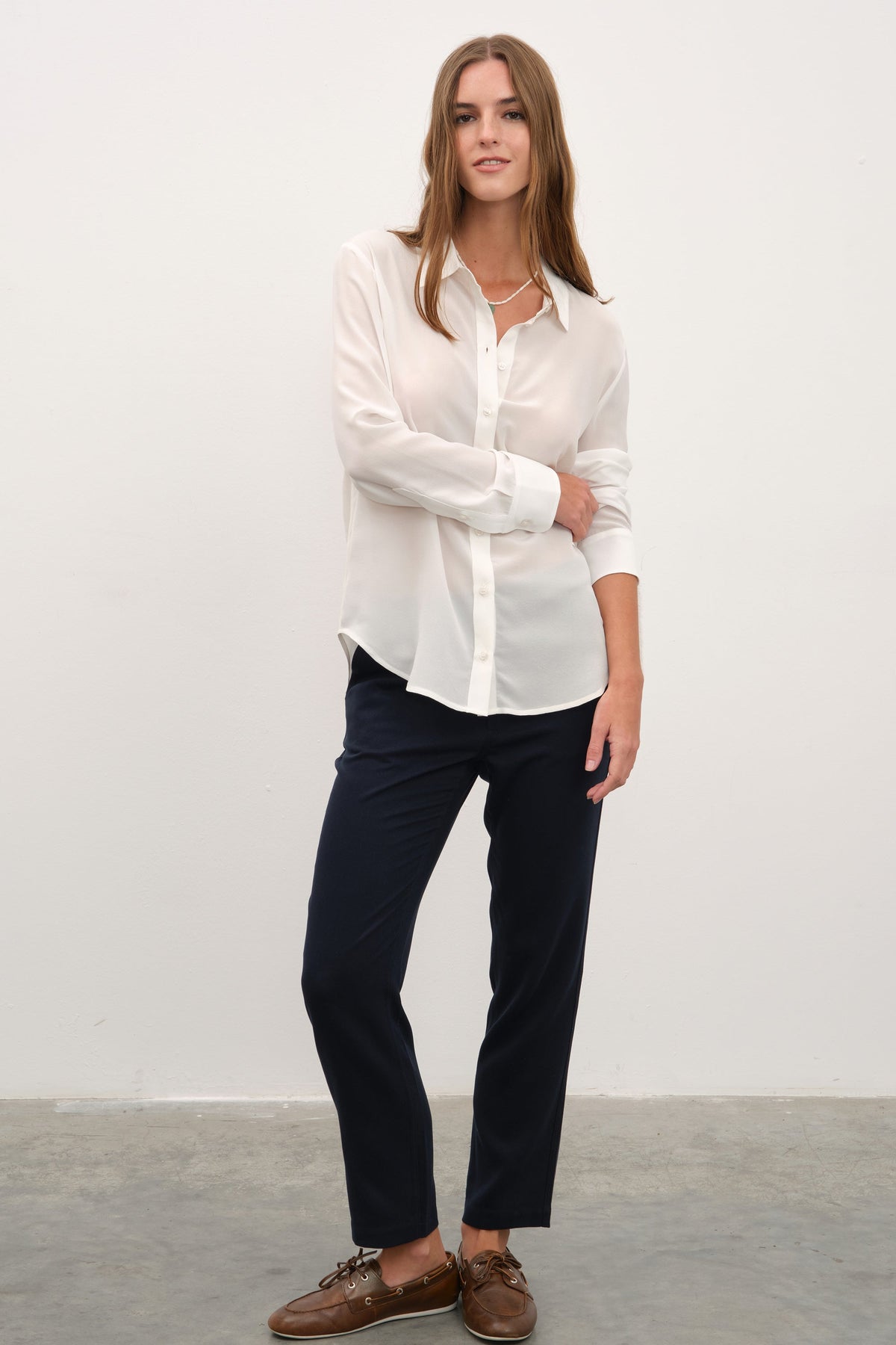 Silk Crepe Chiffon Shirt