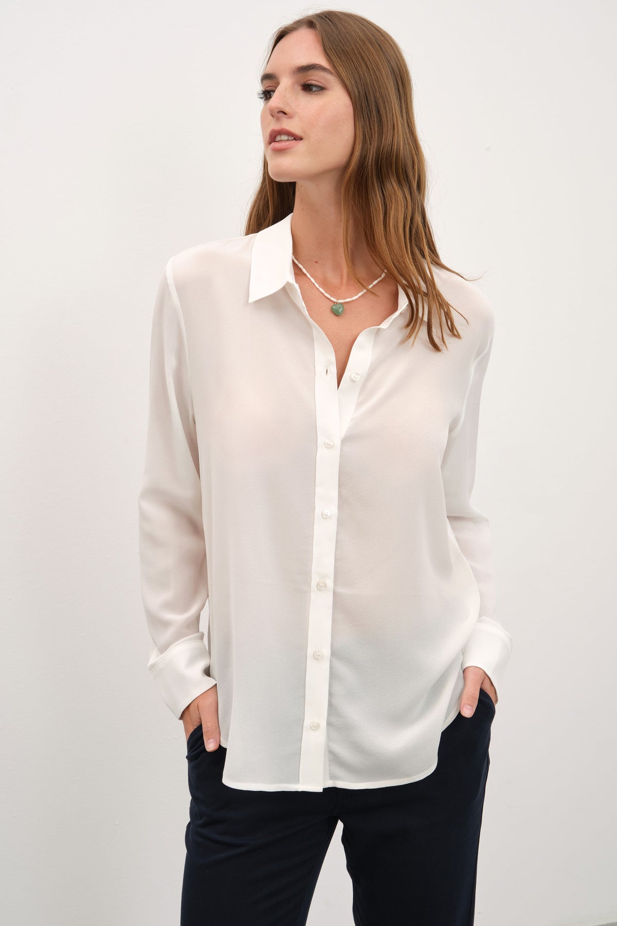Silk Crepe Chiffon Shirt