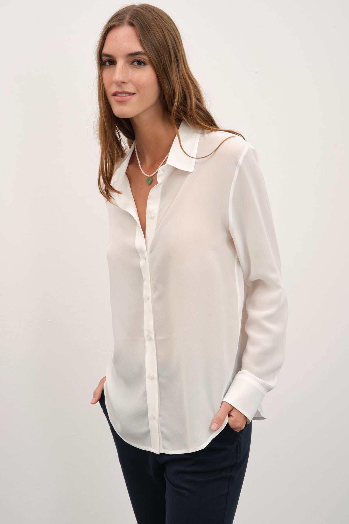Silk Crepe Chiffon Shirt
