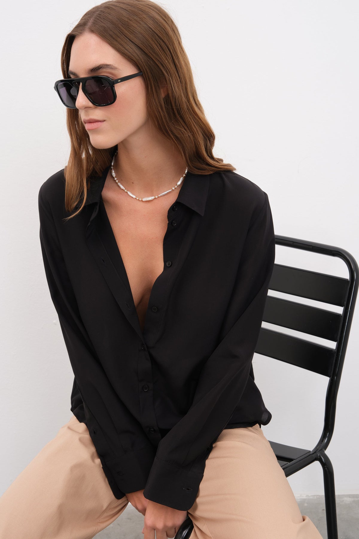 Silk Crepe Chiffon Shirt