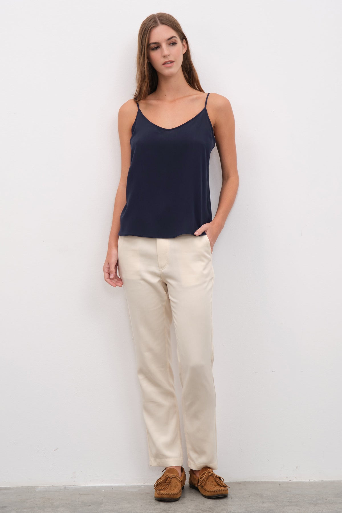 Silk Crepe Chiffon Tank Top
