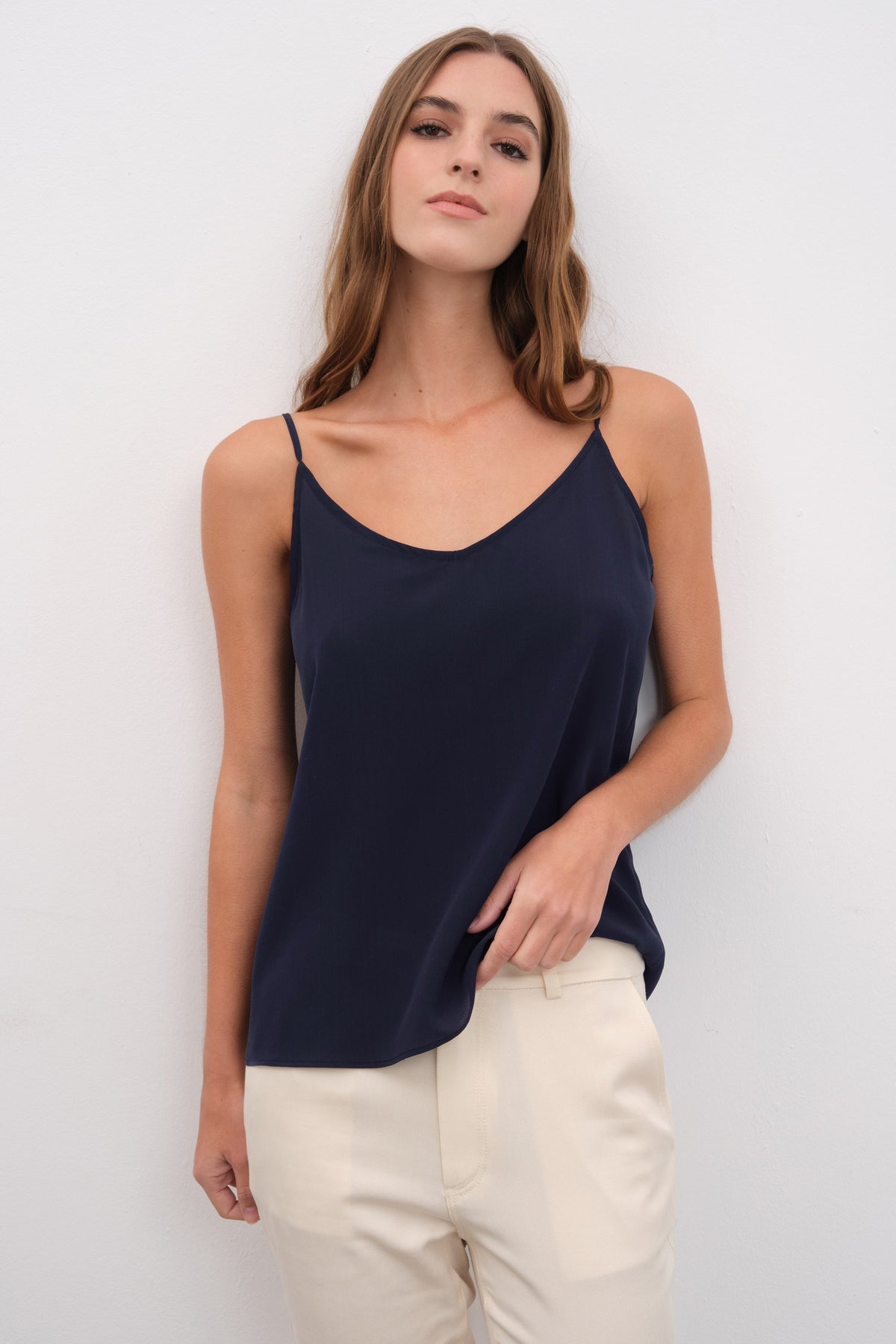 Silk Crepe Chiffon Tank Top