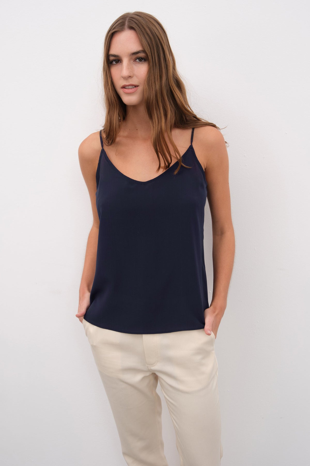 Silk Crepe Chiffon Tank Top