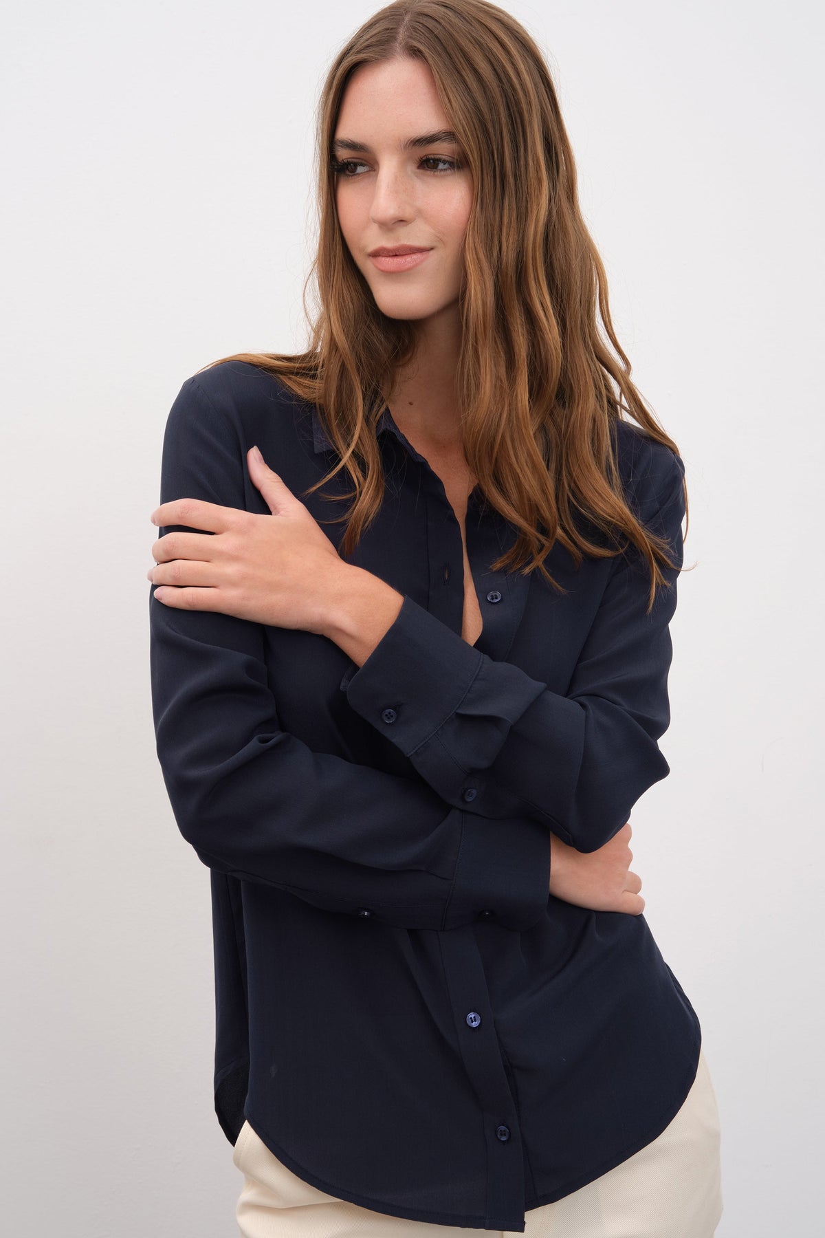 Silk Crepe Chiffon Shirt