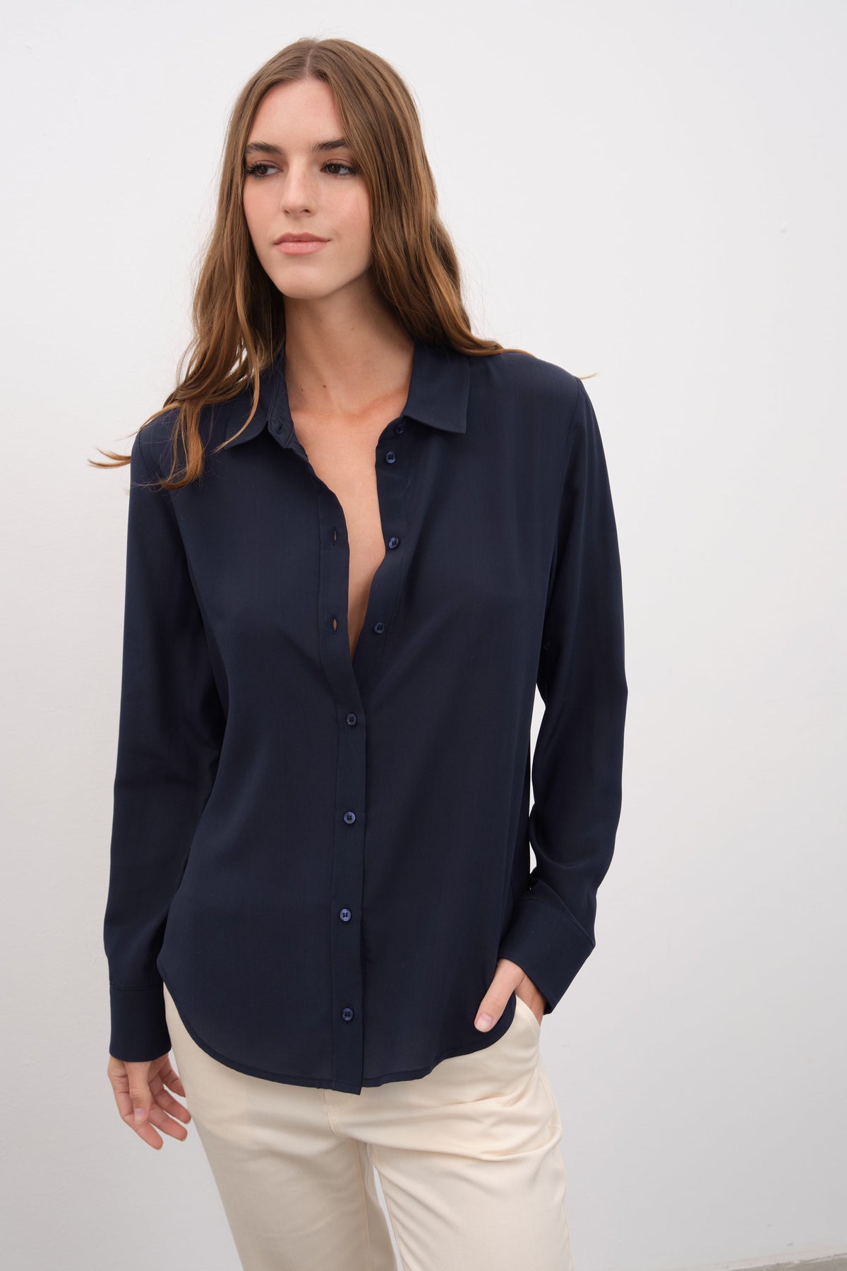 Silk Crepe Chiffon Shirt