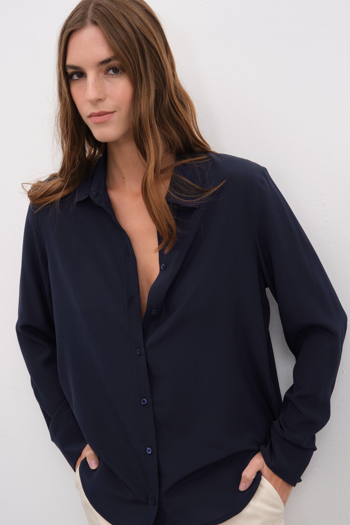 Silk Crepe Chiffon Shirt