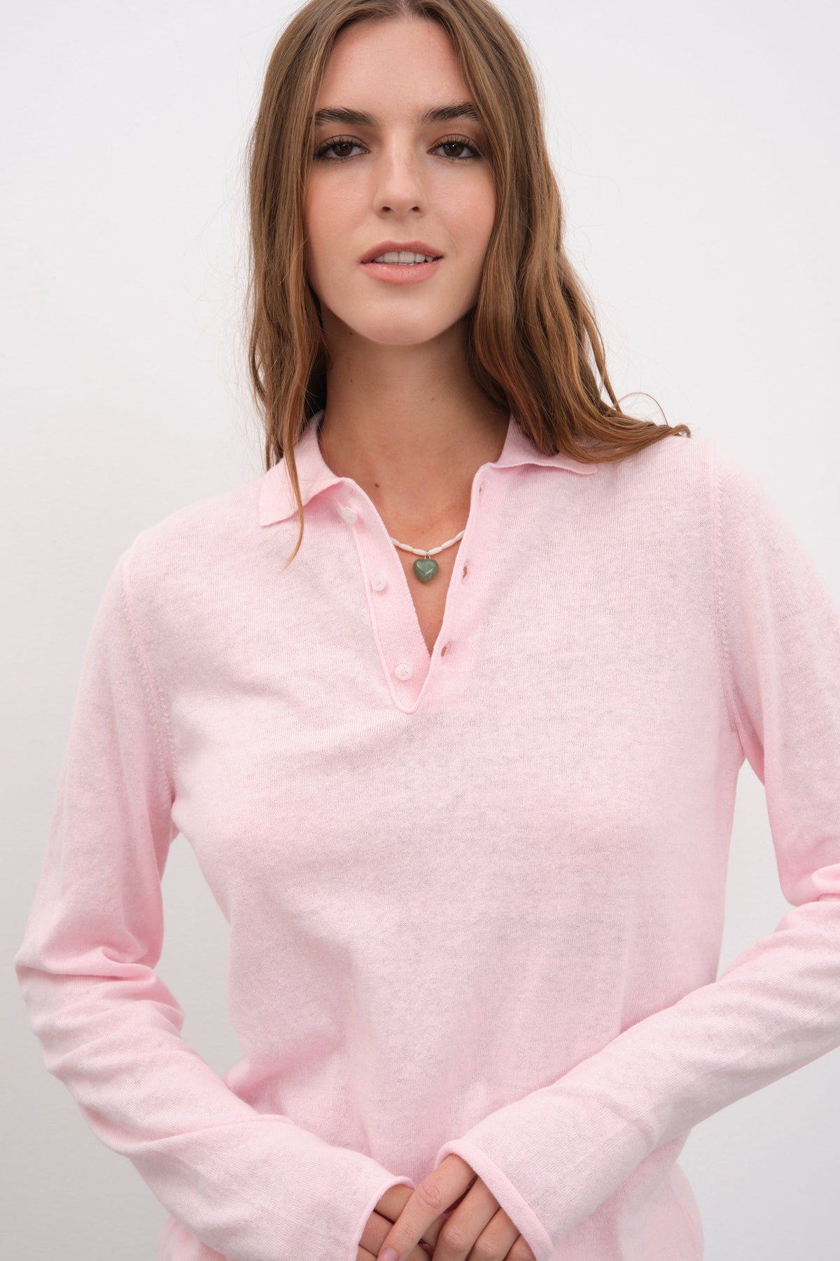Polo Neck Lightweight Unisex Sweater in Cotton Linen Blend