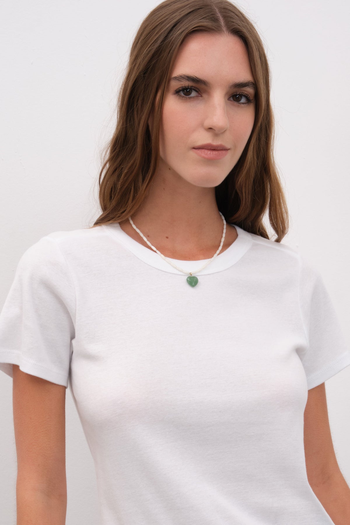 Crew Neck Fitted T-shirt in Micro-Ribbed Cotton