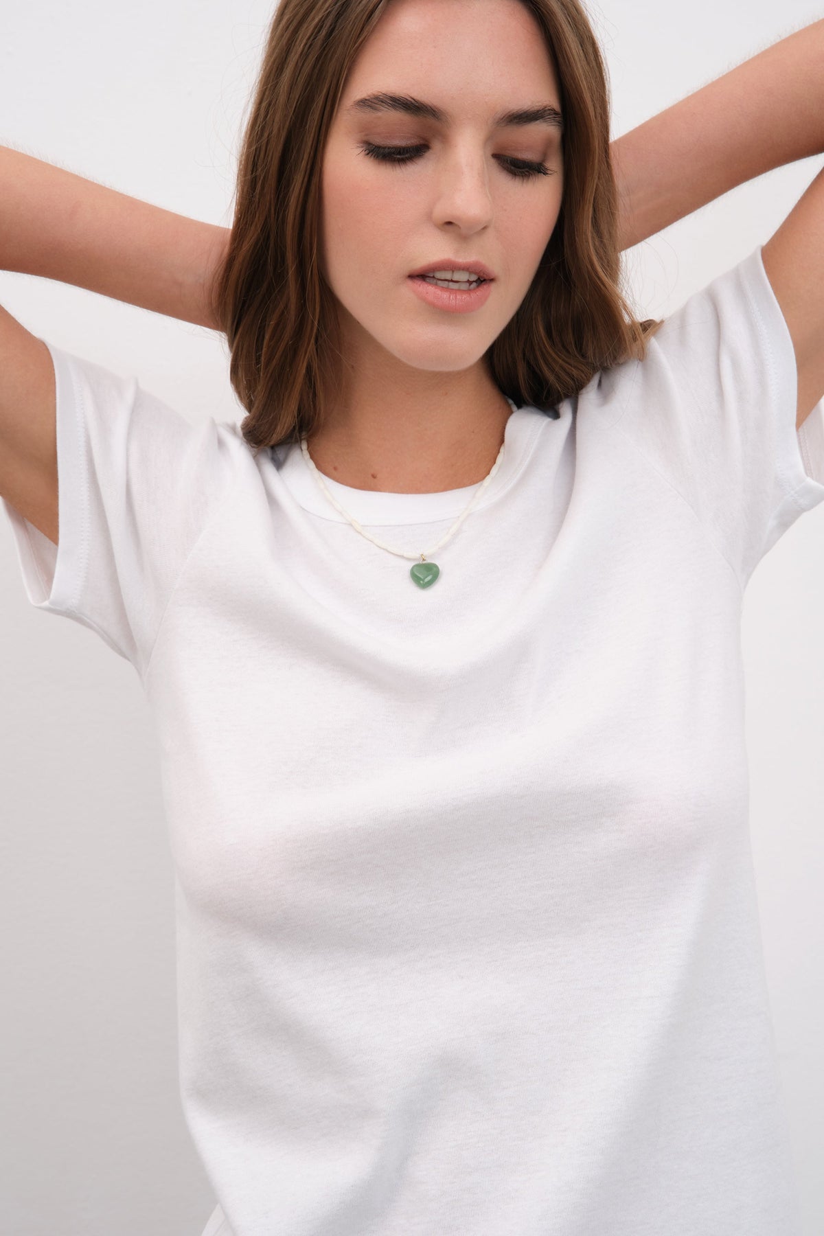 Crew Neck Fitted T-shirt in Micro-Ribbed Cotton