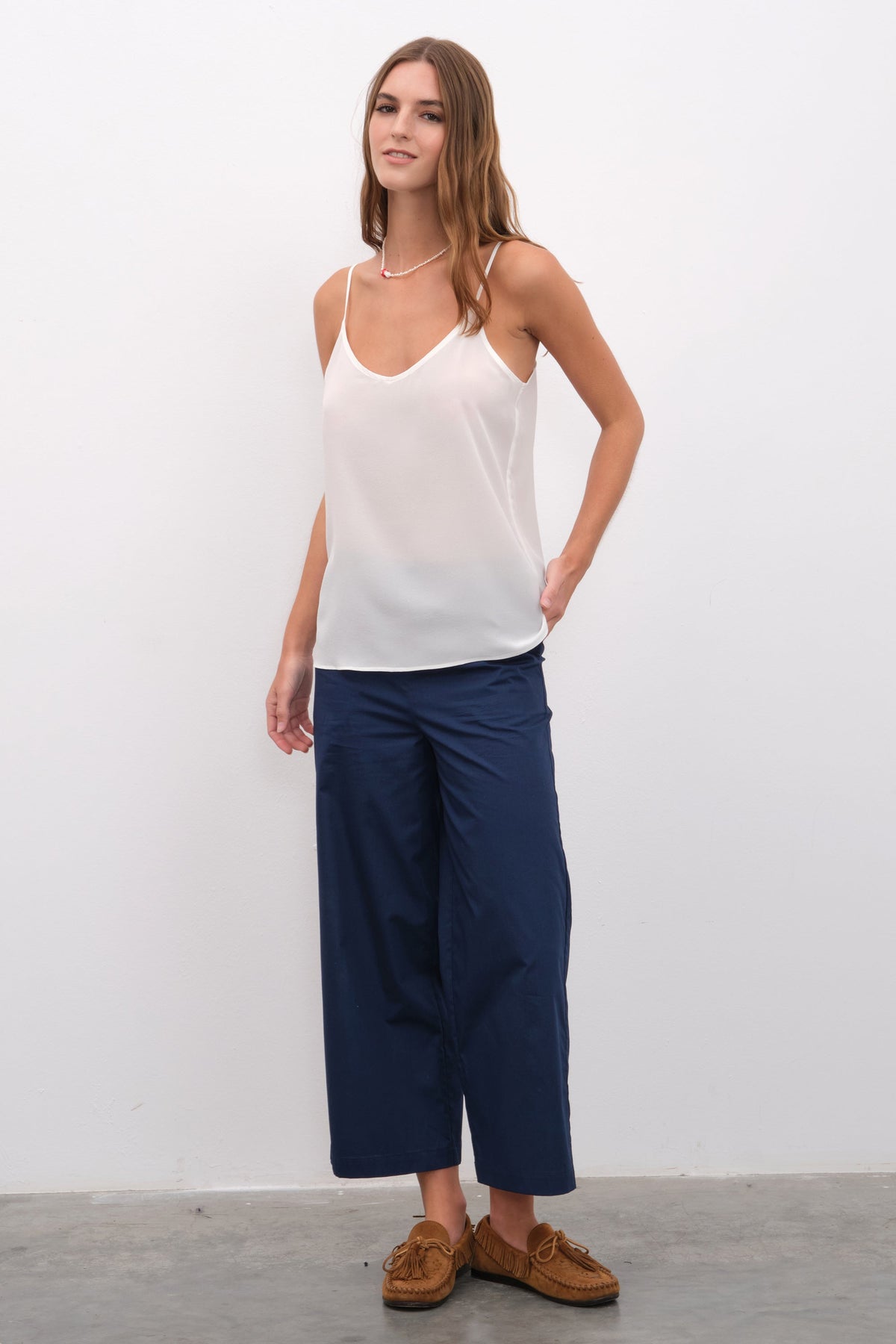 Silk Crepe Chiffon Tank Top