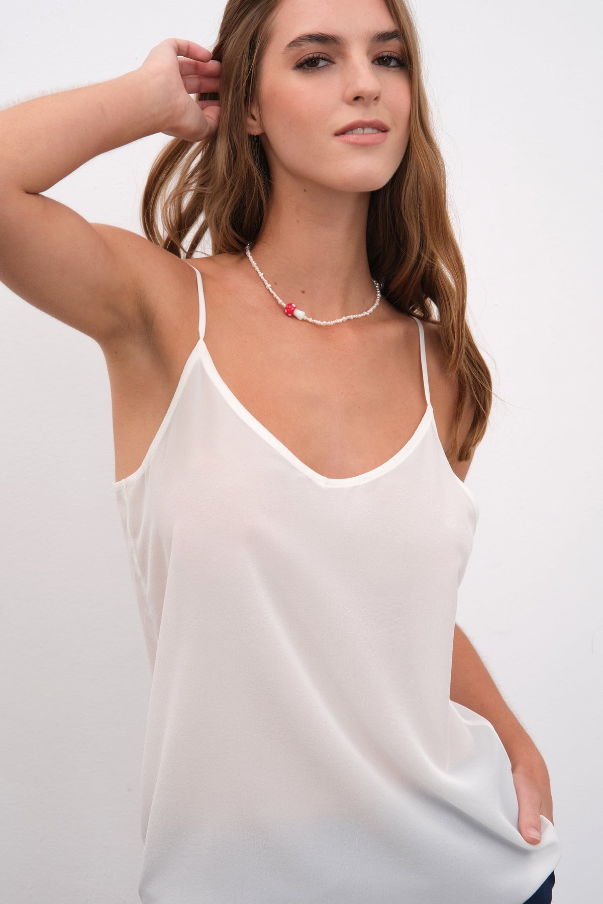 Silk Crepe Chiffon Tank Top