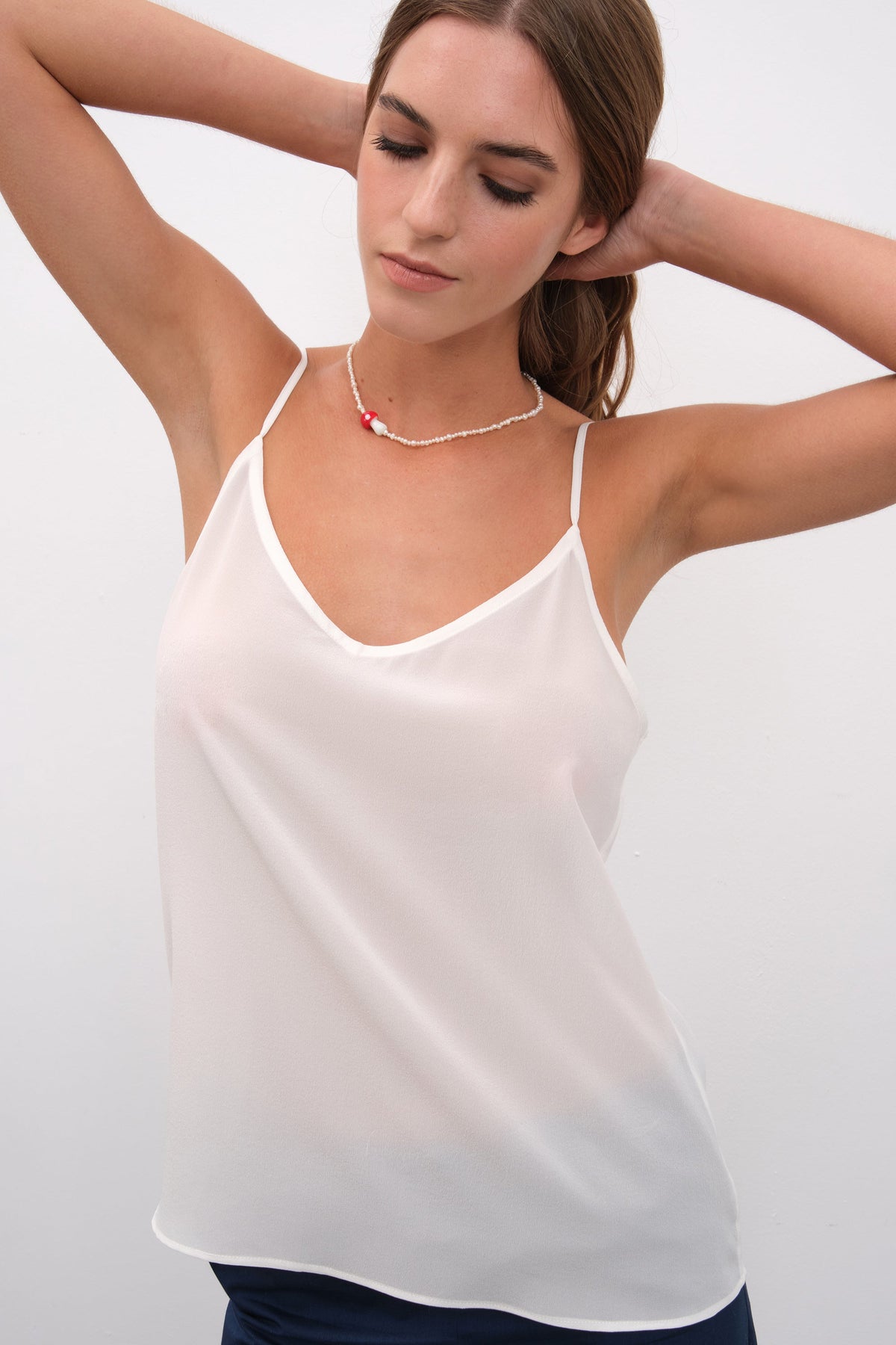 Silk Crepe Chiffon Tank Top