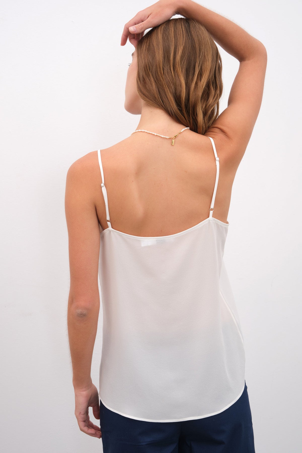 Silk Crepe Chiffon Tank Top