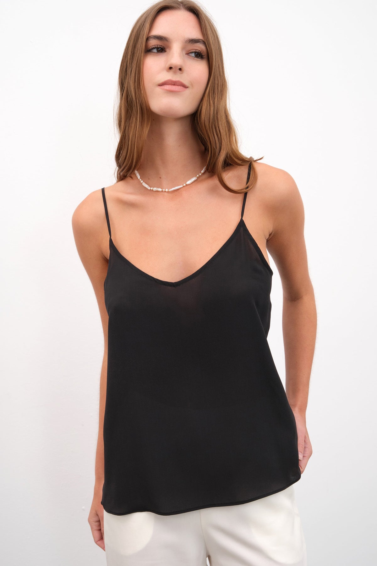 Silk Crepe Chiffon Tank Top