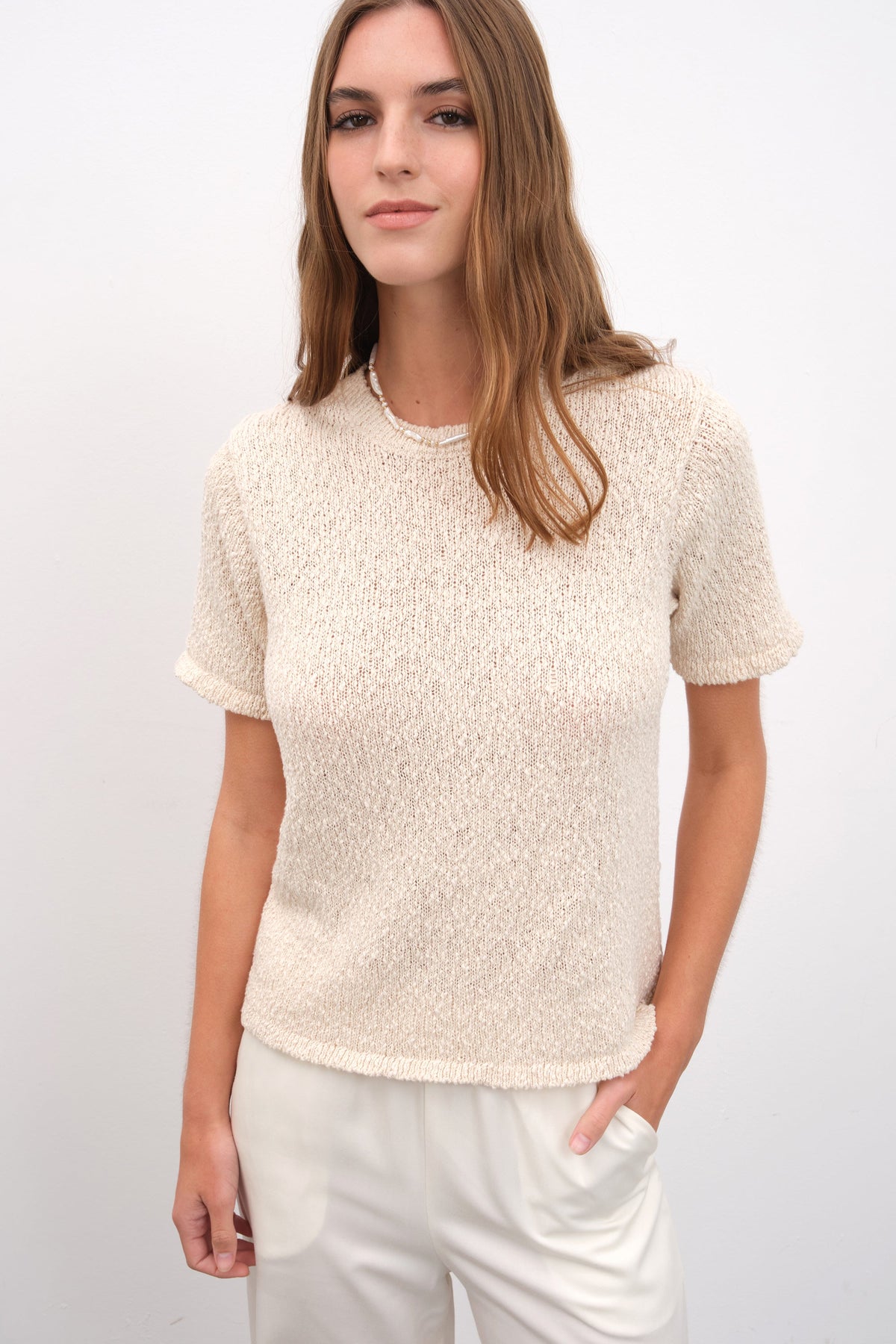 Knit T-shirt in Italian Organic Cotton