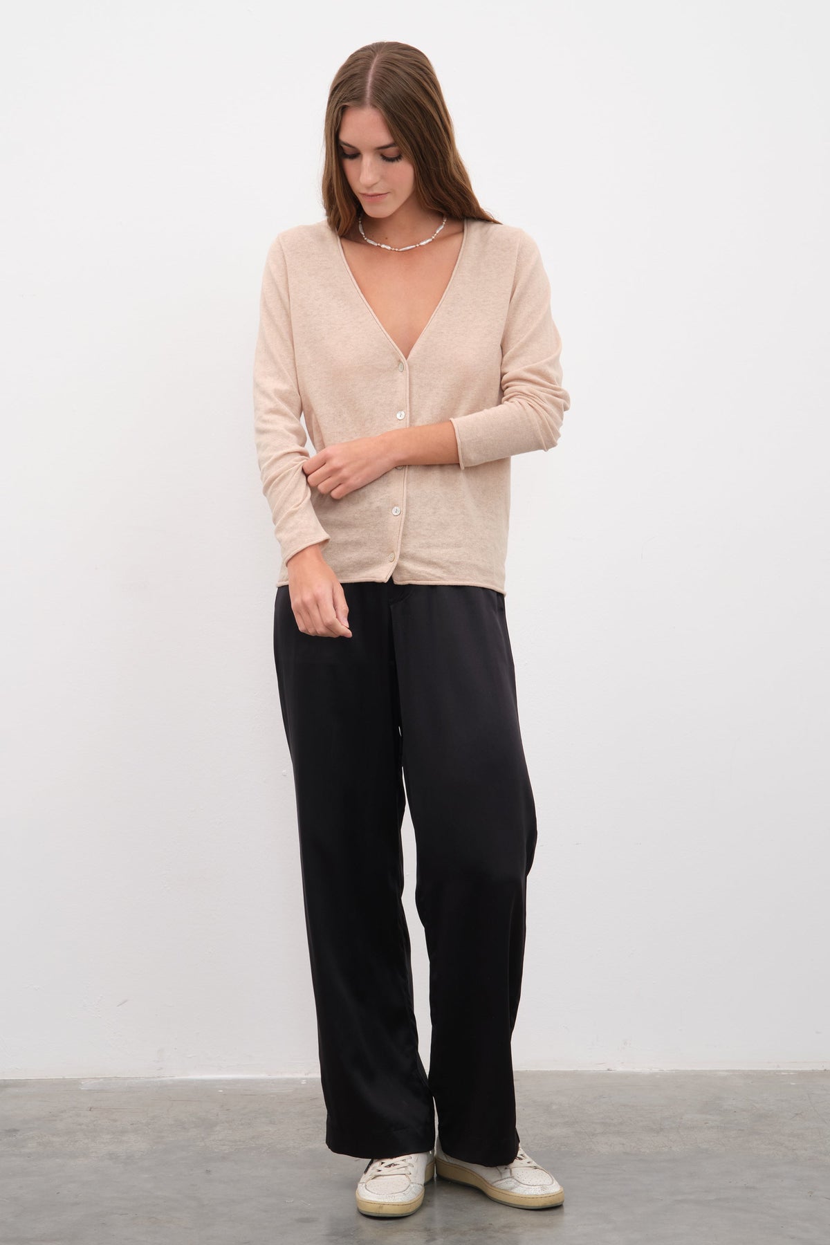 Silk Satin Wide-Leg Pants