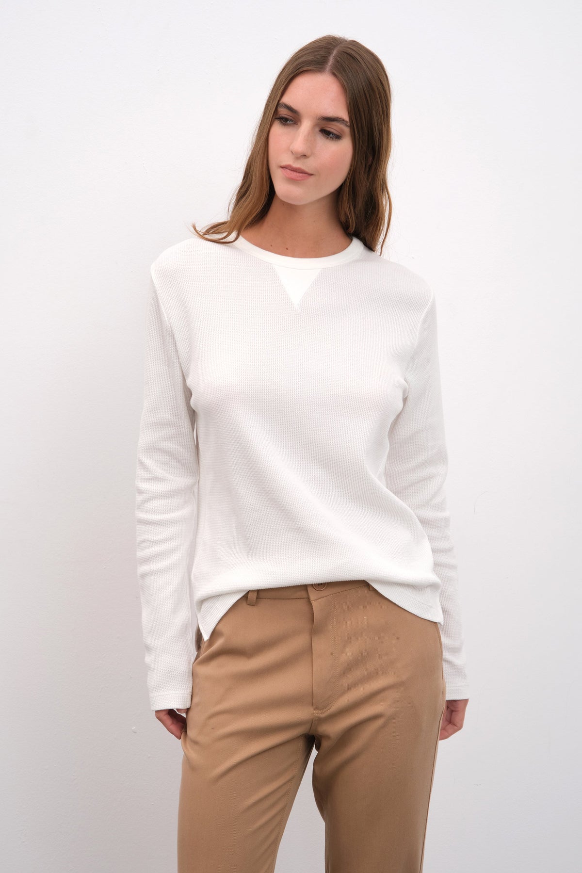 Waffle Cotton Long Sleeve Unisex T-shirt