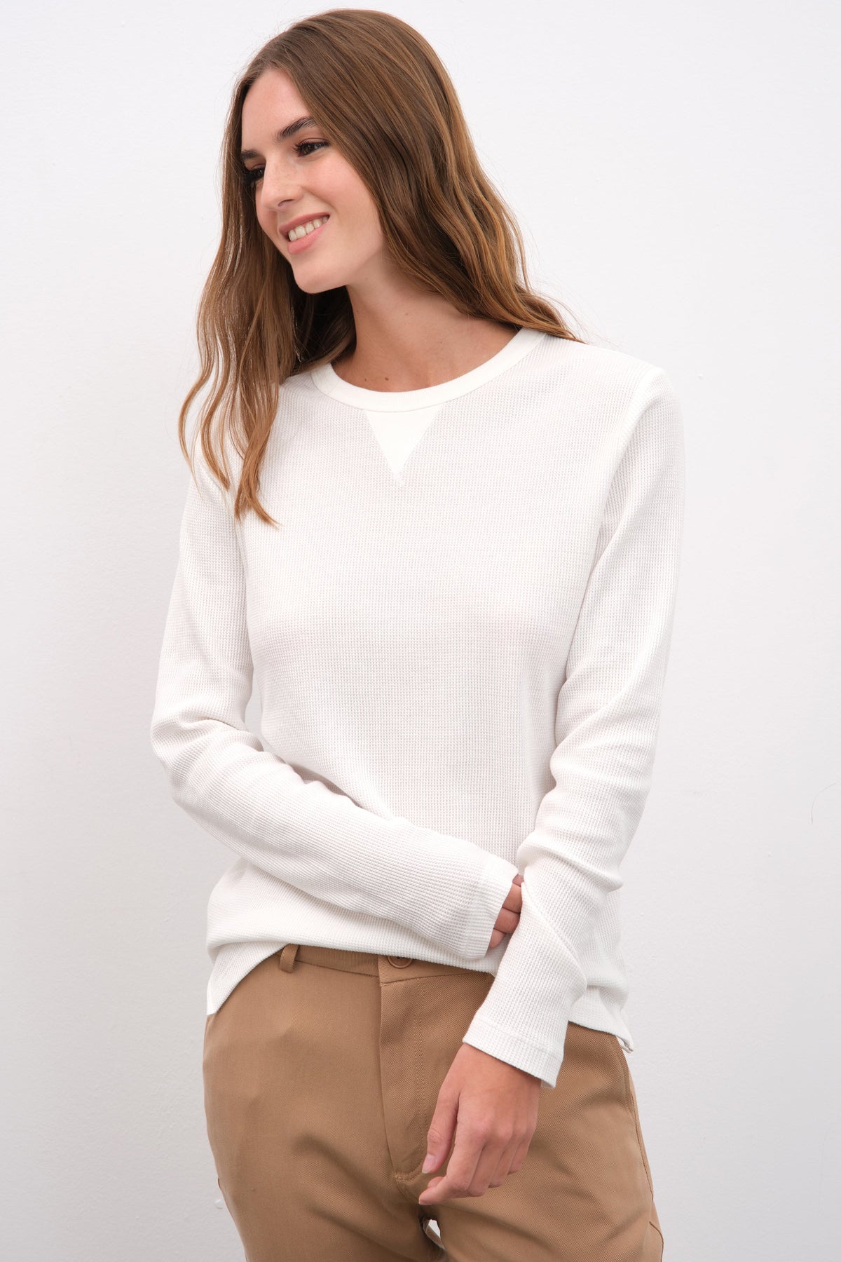 Waffle Cotton Long Sleeve Unisex T-shirt