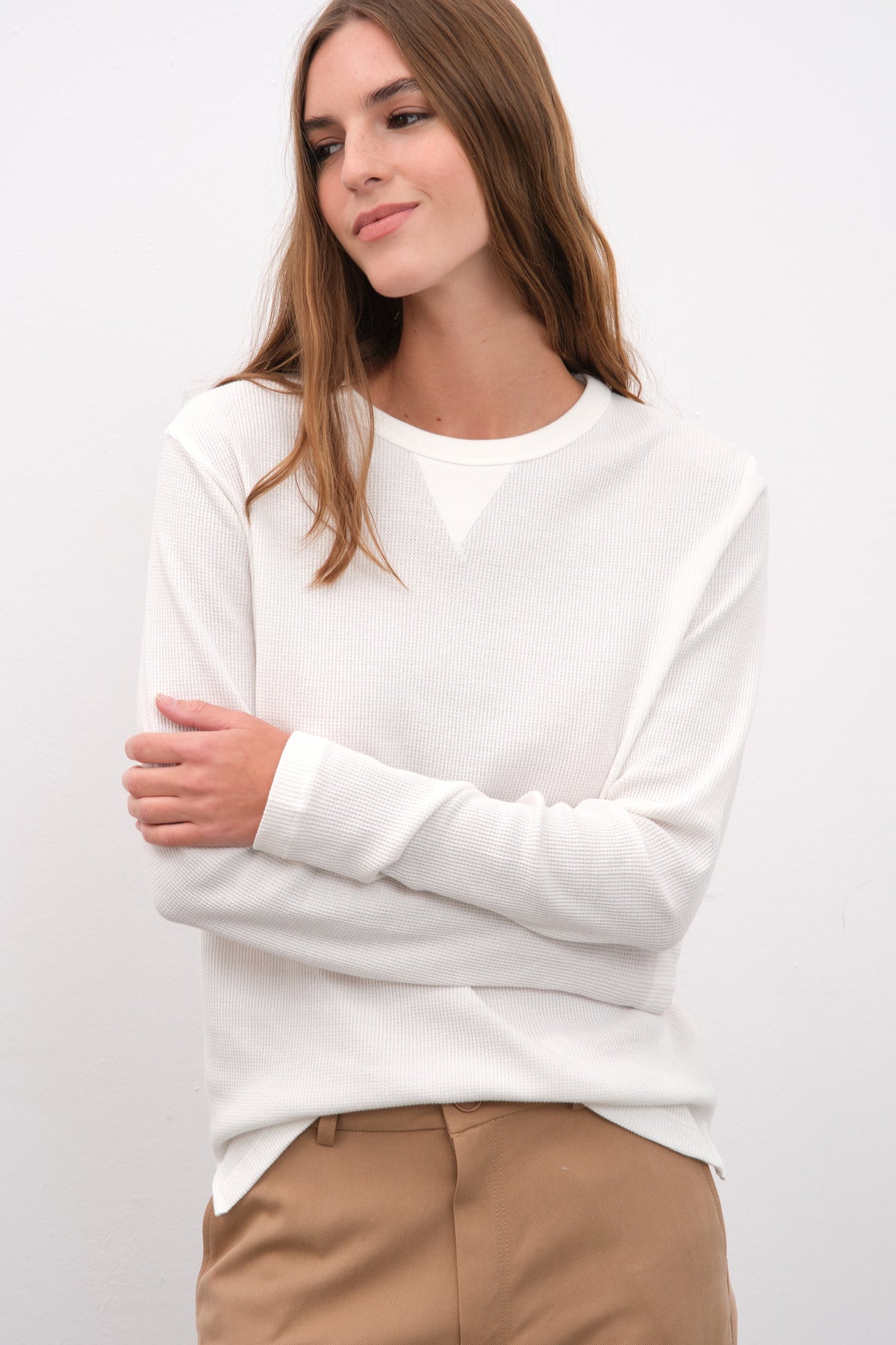 Waffle Cotton Long Sleeve Unisex T-shirt