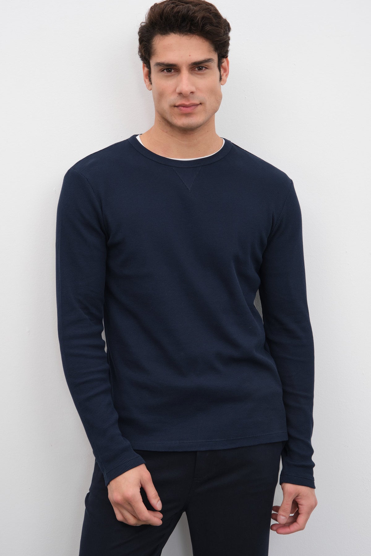 Waffle Cotton Long Sleeve Unisex T-shirt