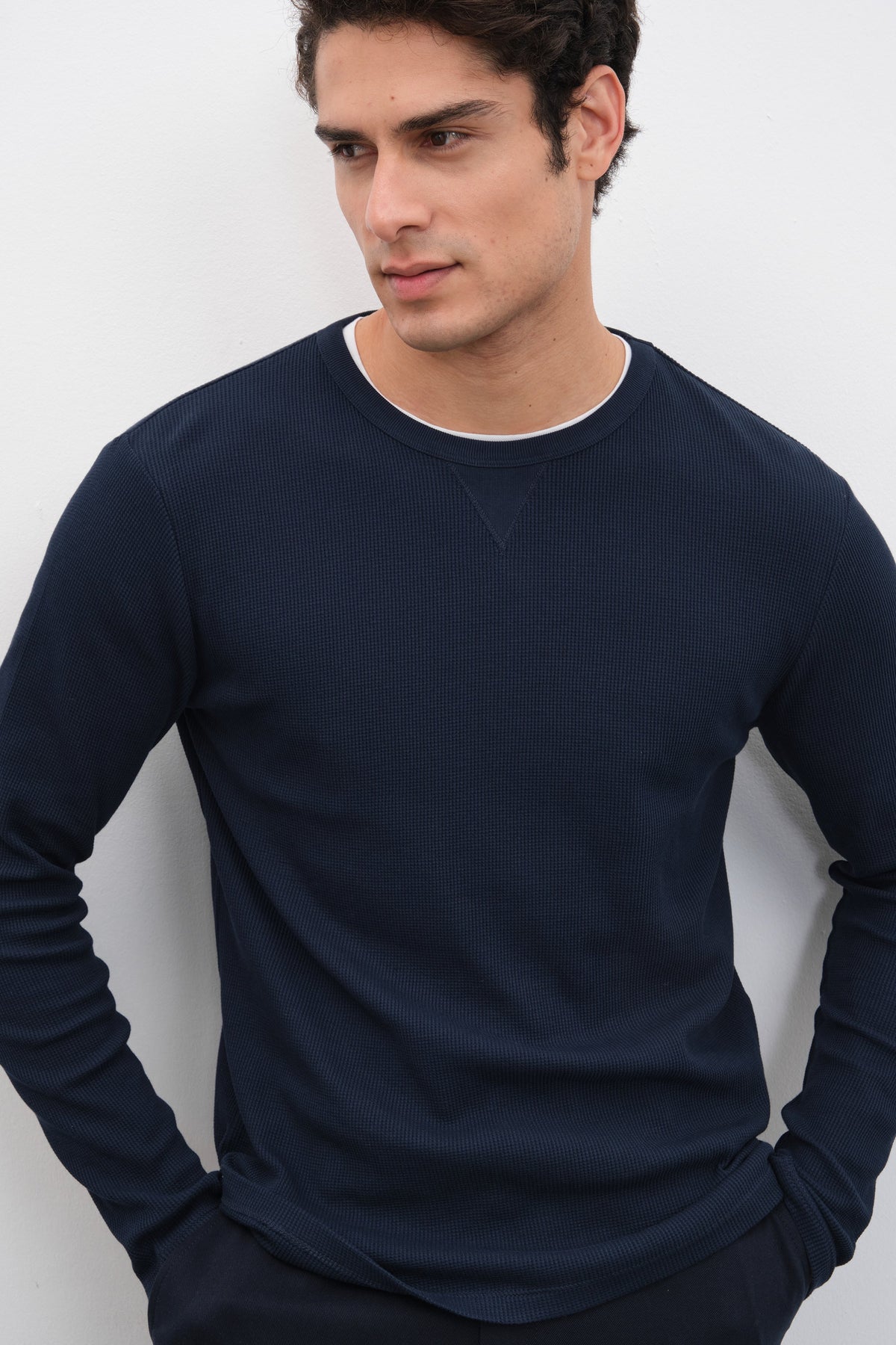Waffle Cotton Long Sleeve Unisex T-shirt