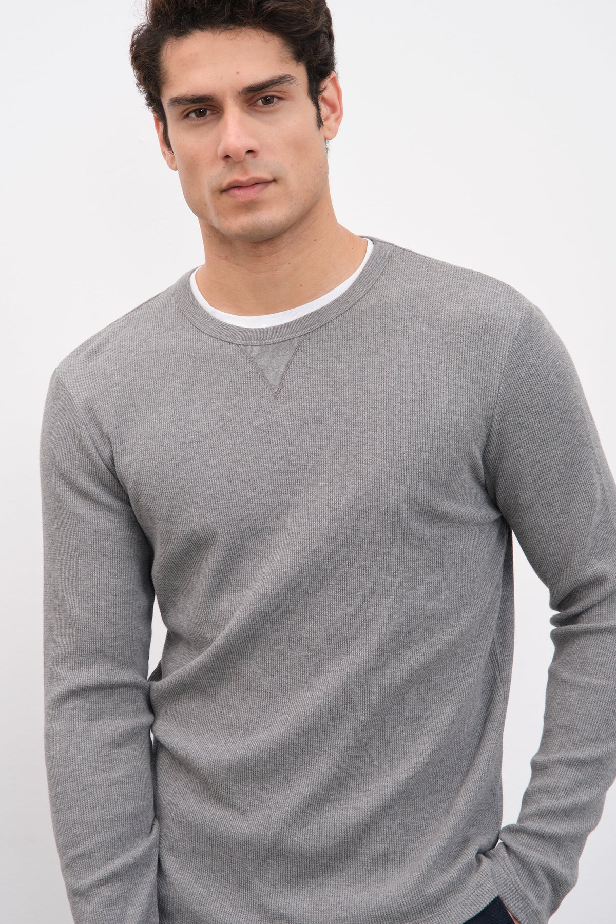 Waffle Cotton Long Sleeve Unisex T-shirt