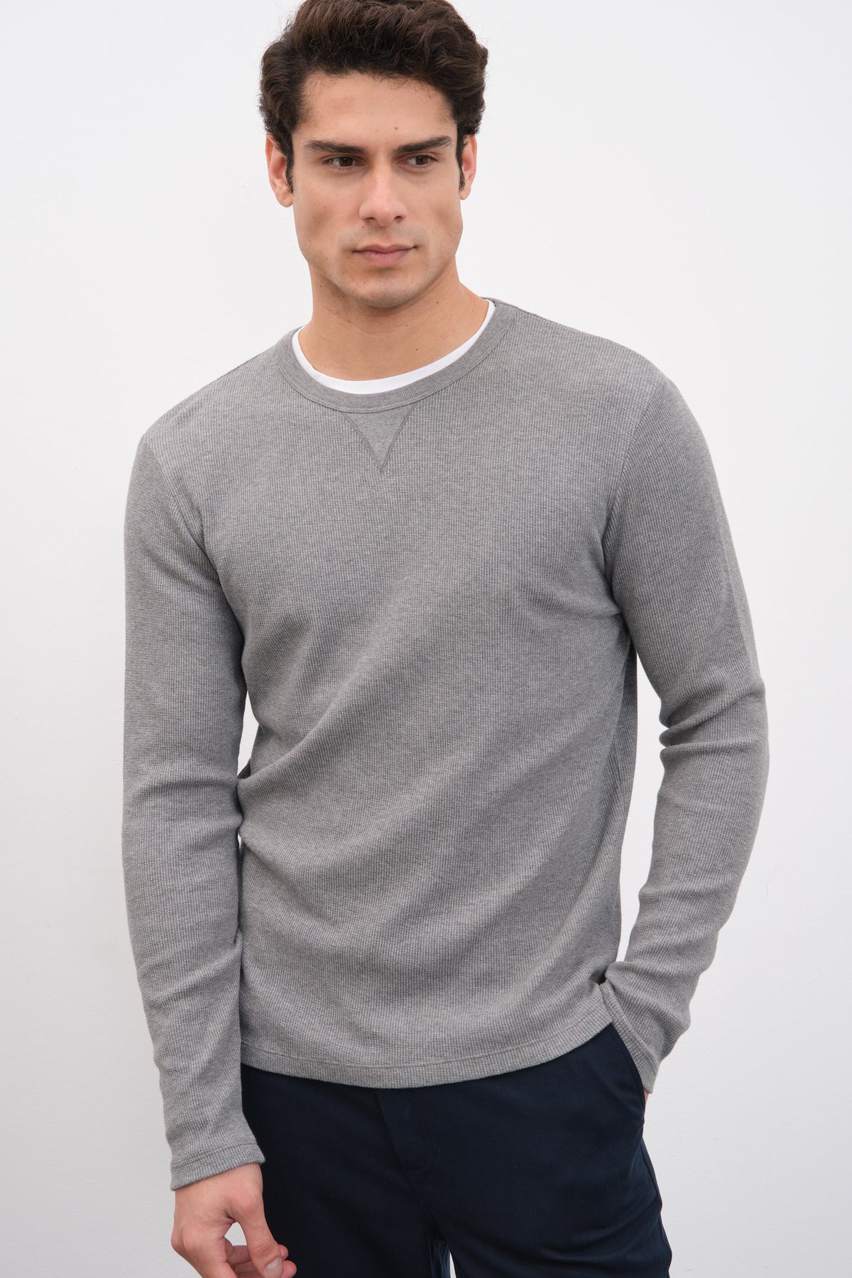Waffle Cotton Long Sleeve Unisex T-shirt