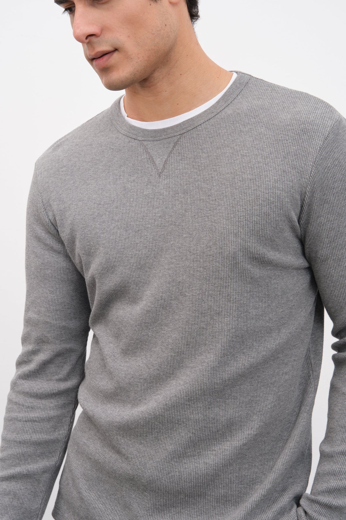 Waffle Cotton Long Sleeve Unisex T-shirt