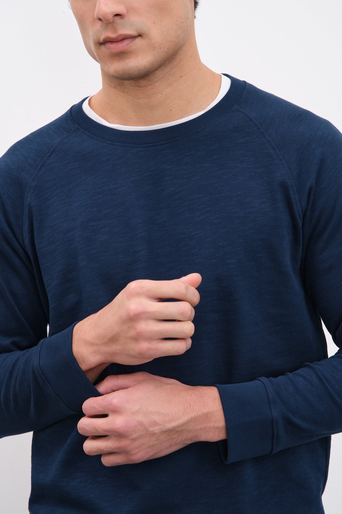 Raglan Sleeve Unisex Sweatshirt in Slub Cotton