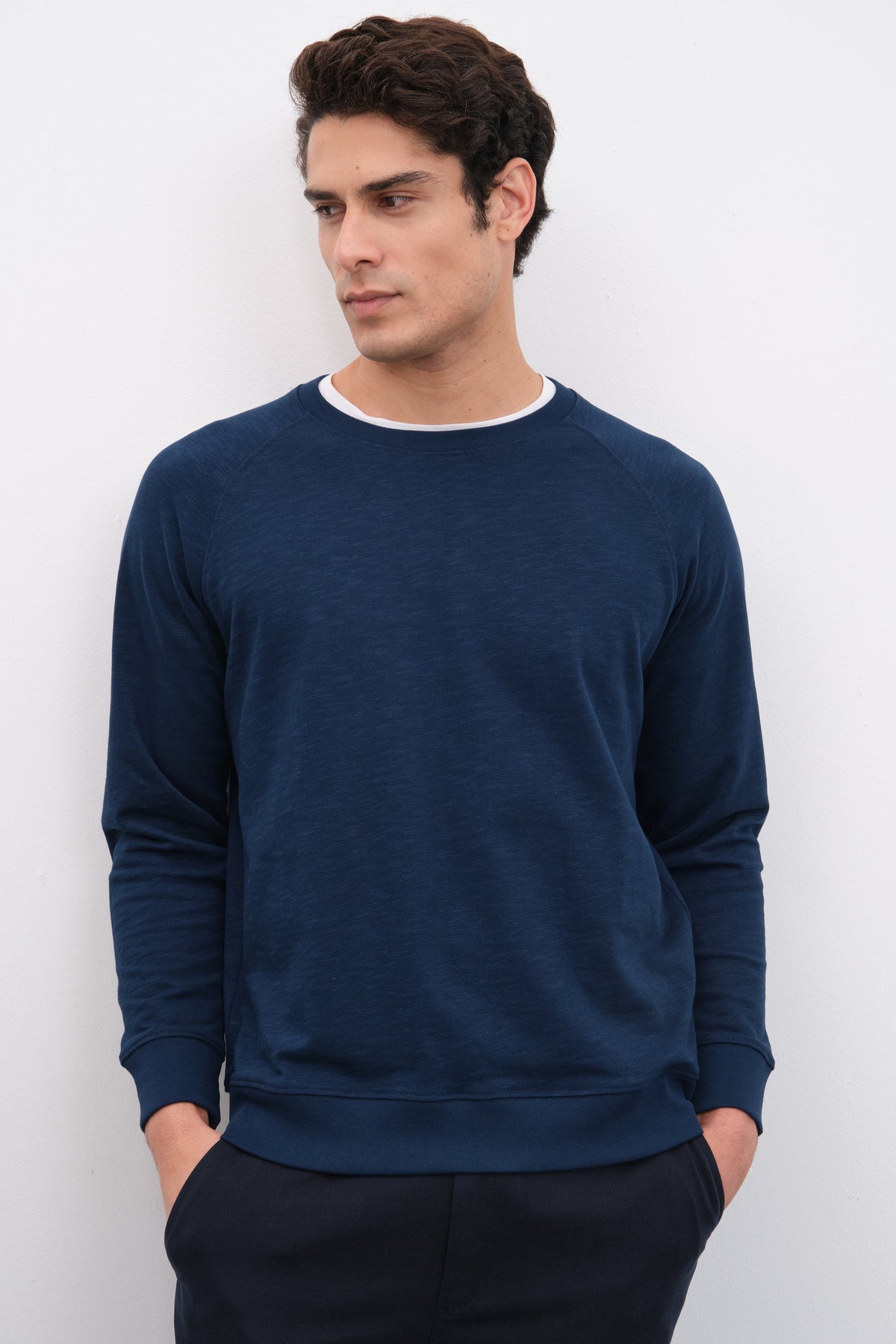 Raglan Sleeve Unisex Sweatshirt in Slub Cotton