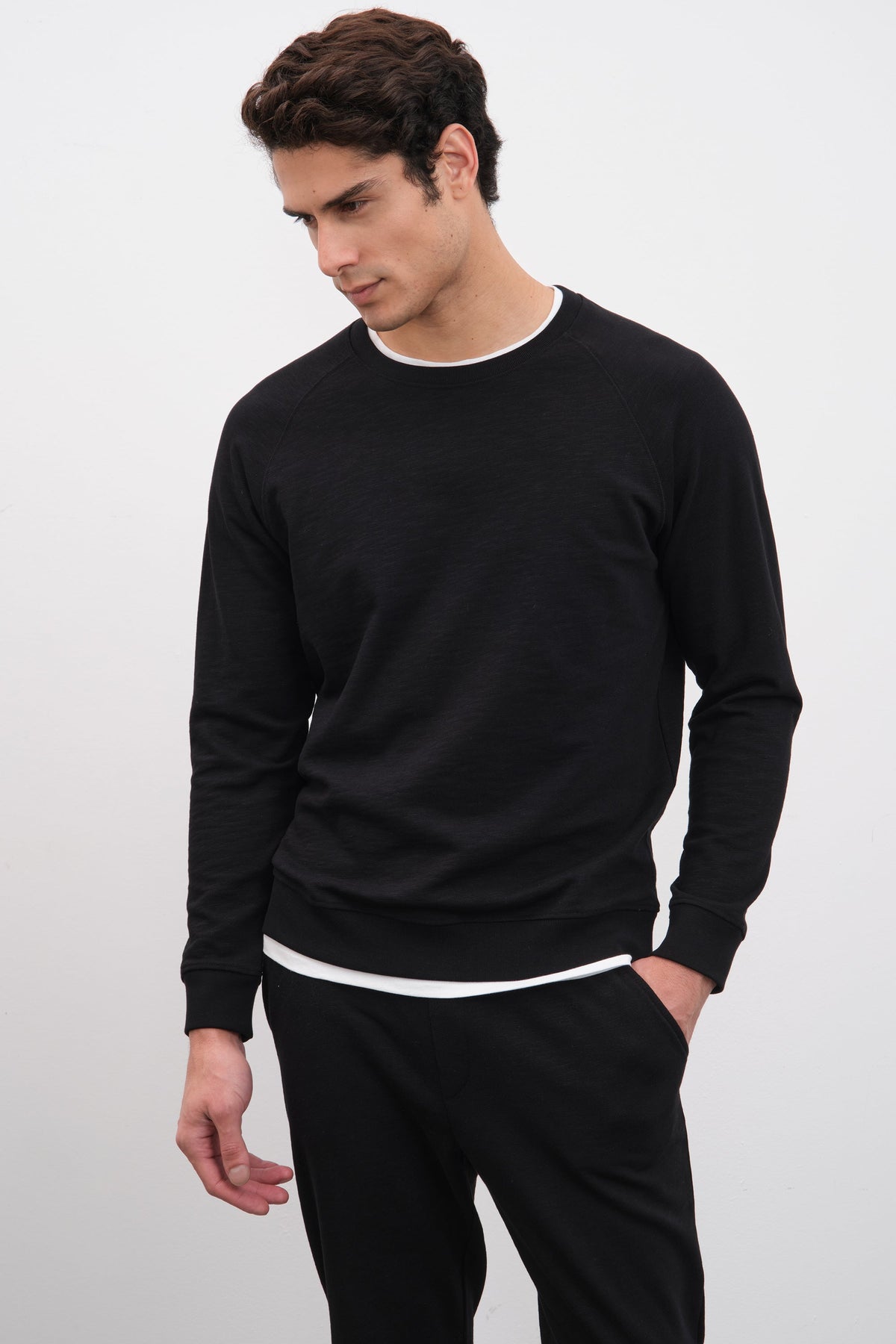 Raglan Sleeve Unisex Sweatshirt in Slub Cotton
