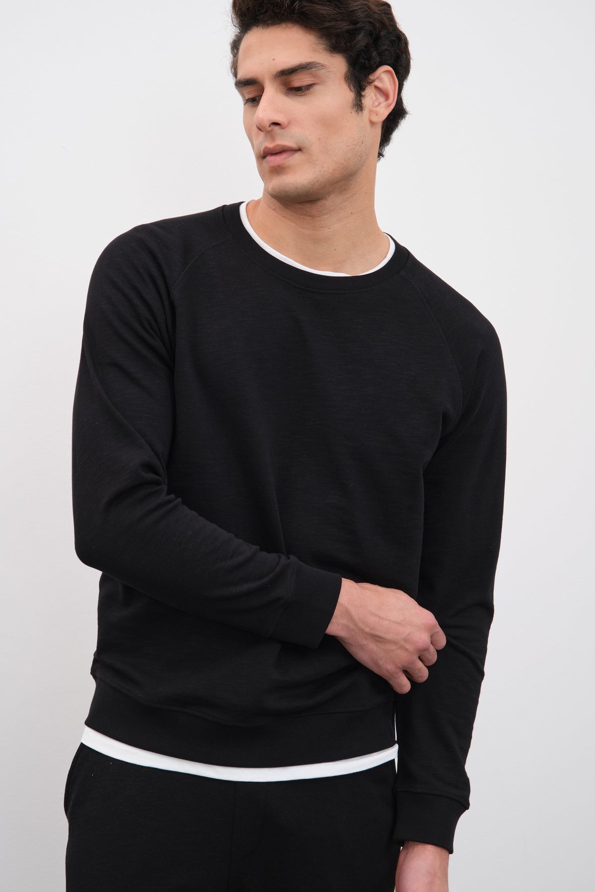 Raglan Sleeve Unisex Sweatshirt in Slub Cotton