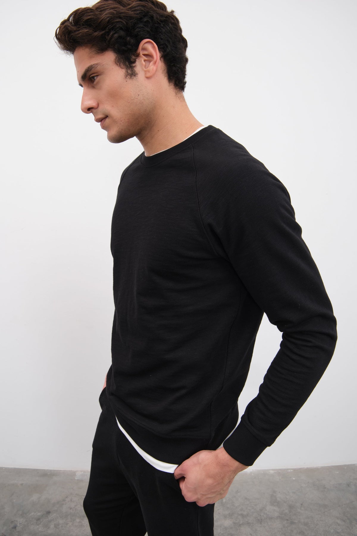 Raglan Sleeve Unisex Sweatshirt in Slub Cotton