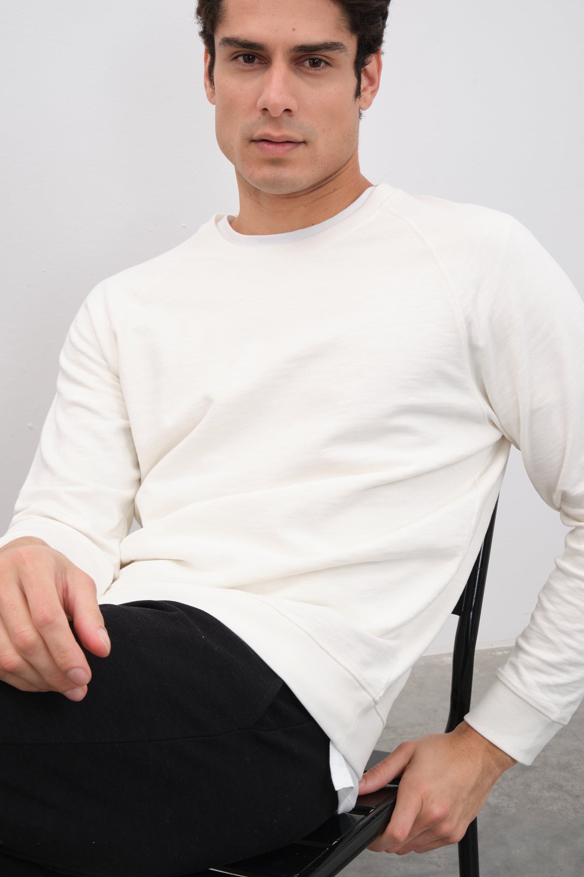 Raglan Sleeve Unisex Sweatshirt in Slub Cotton