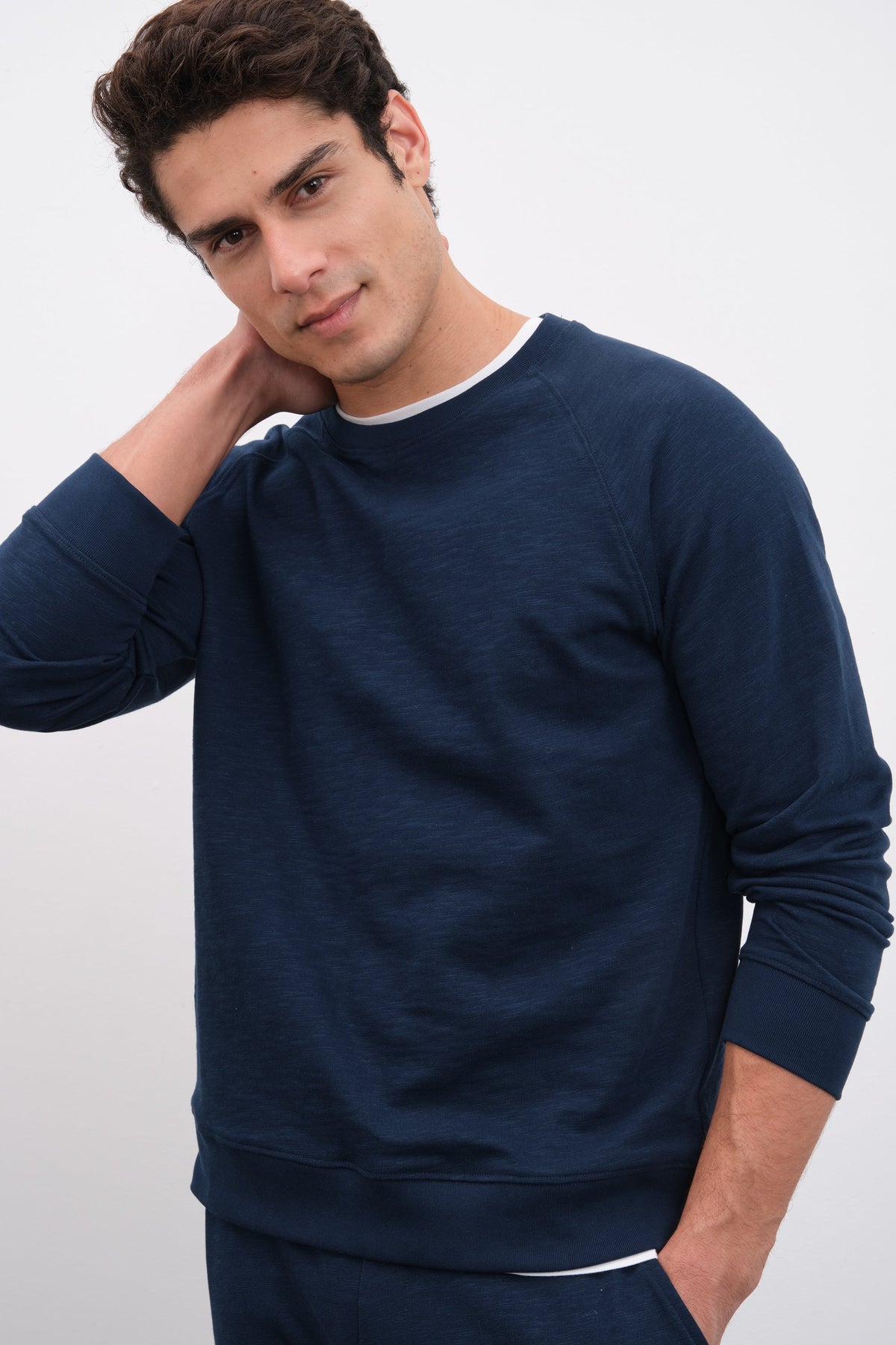 Raglan Sleeve Unisex Sweatshirt in Slub Cotton