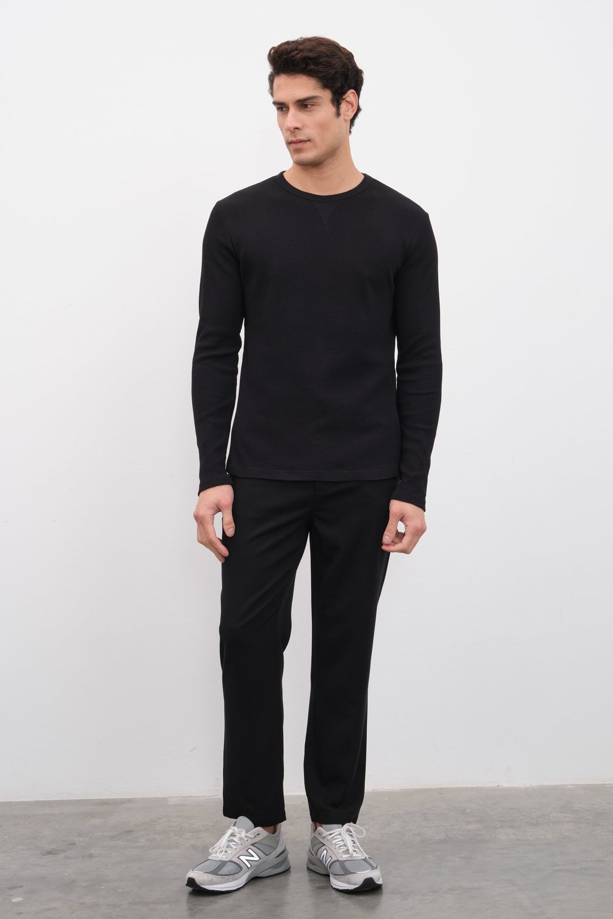 Waffle Cotton Long Sleeve Unisex T-shirt