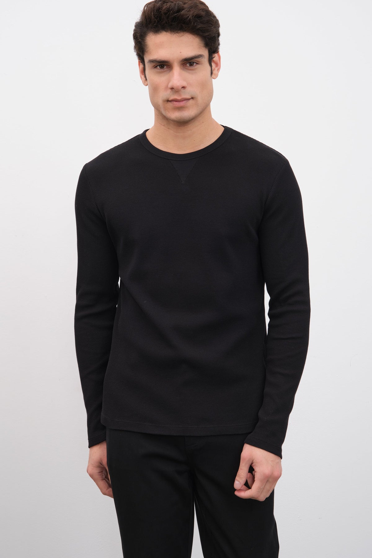 Waffle Cotton Long Sleeve Unisex T-shirt