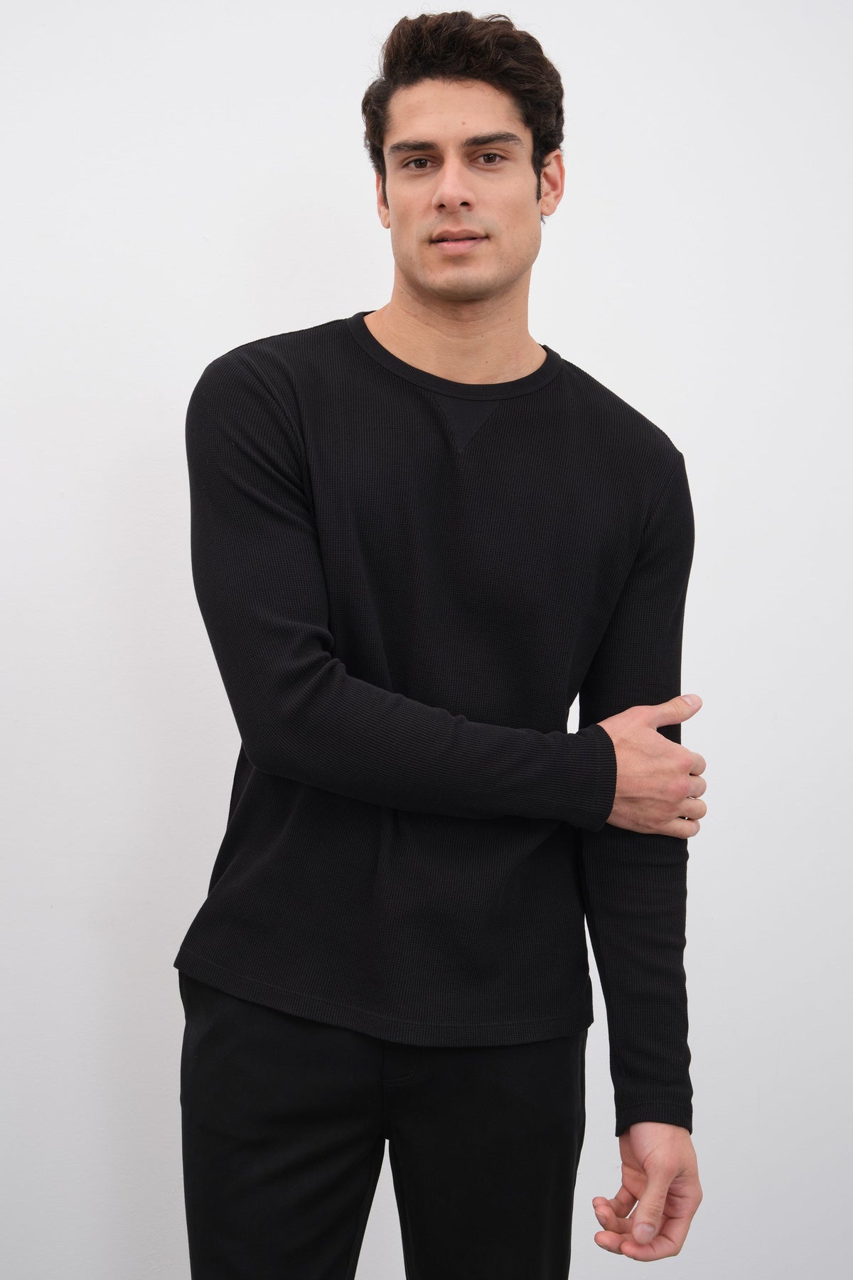 Waffle Cotton Long Sleeve Unisex T-shirt