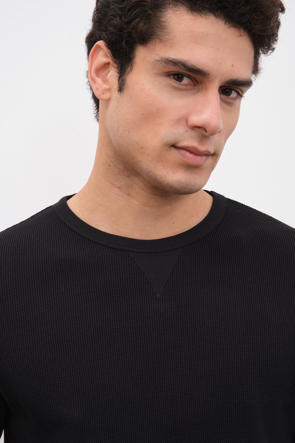 Waffle Cotton Long Sleeve Unisex T-shirt