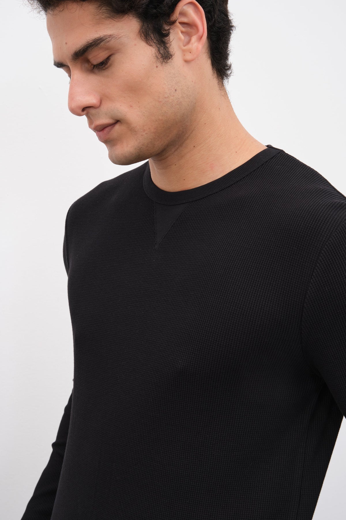 Waffle Cotton Long Sleeve Unisex T-shirt