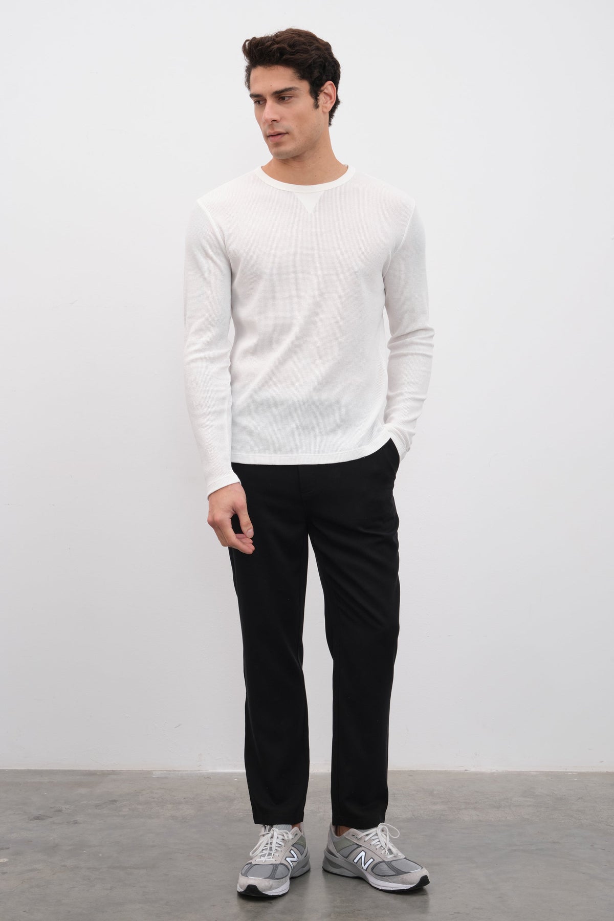 Waffle Cotton Long Sleeve Unisex T-shirt