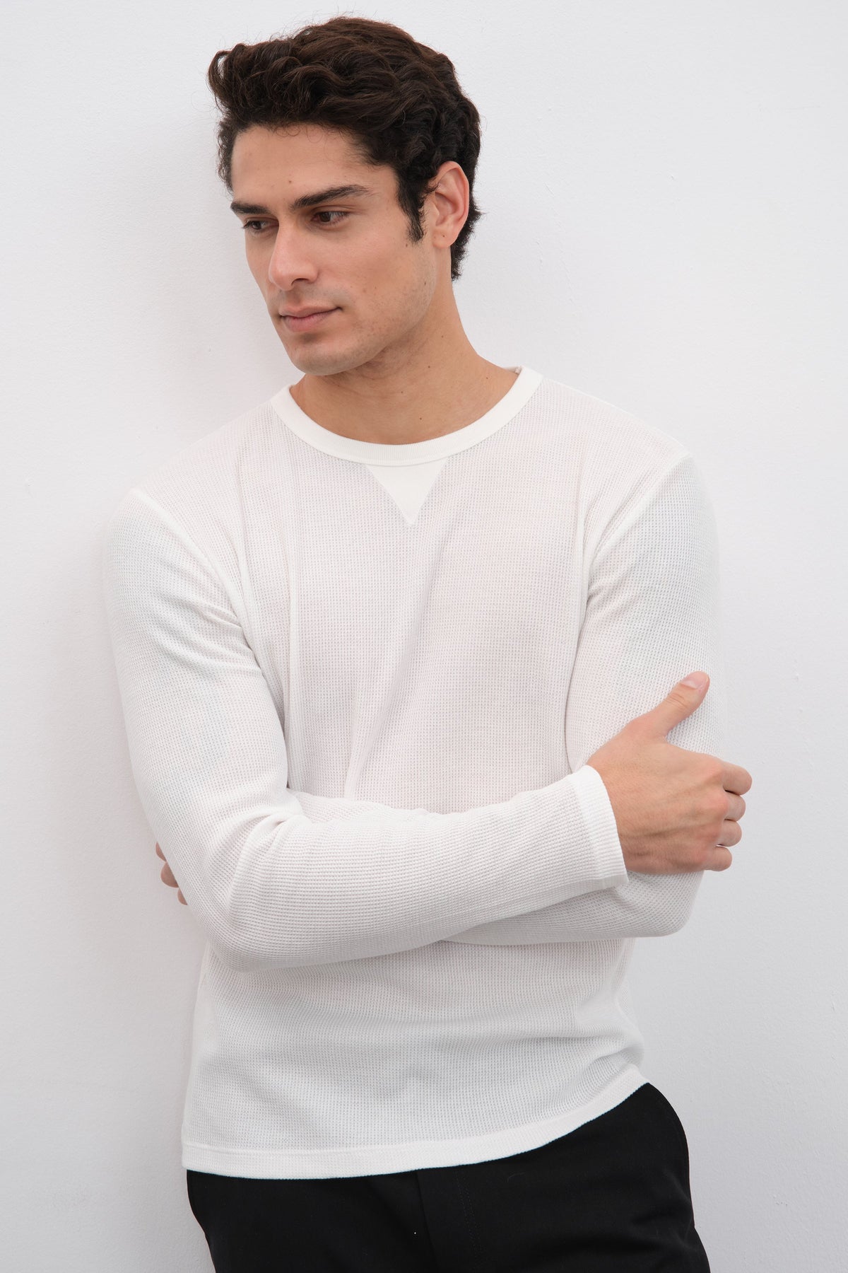 Waffle Cotton Long Sleeve Unisex T-shirt