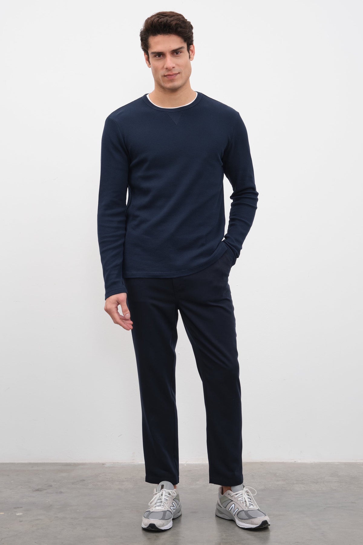 Waffle Cotton Long Sleeve Unisex T-shirt
