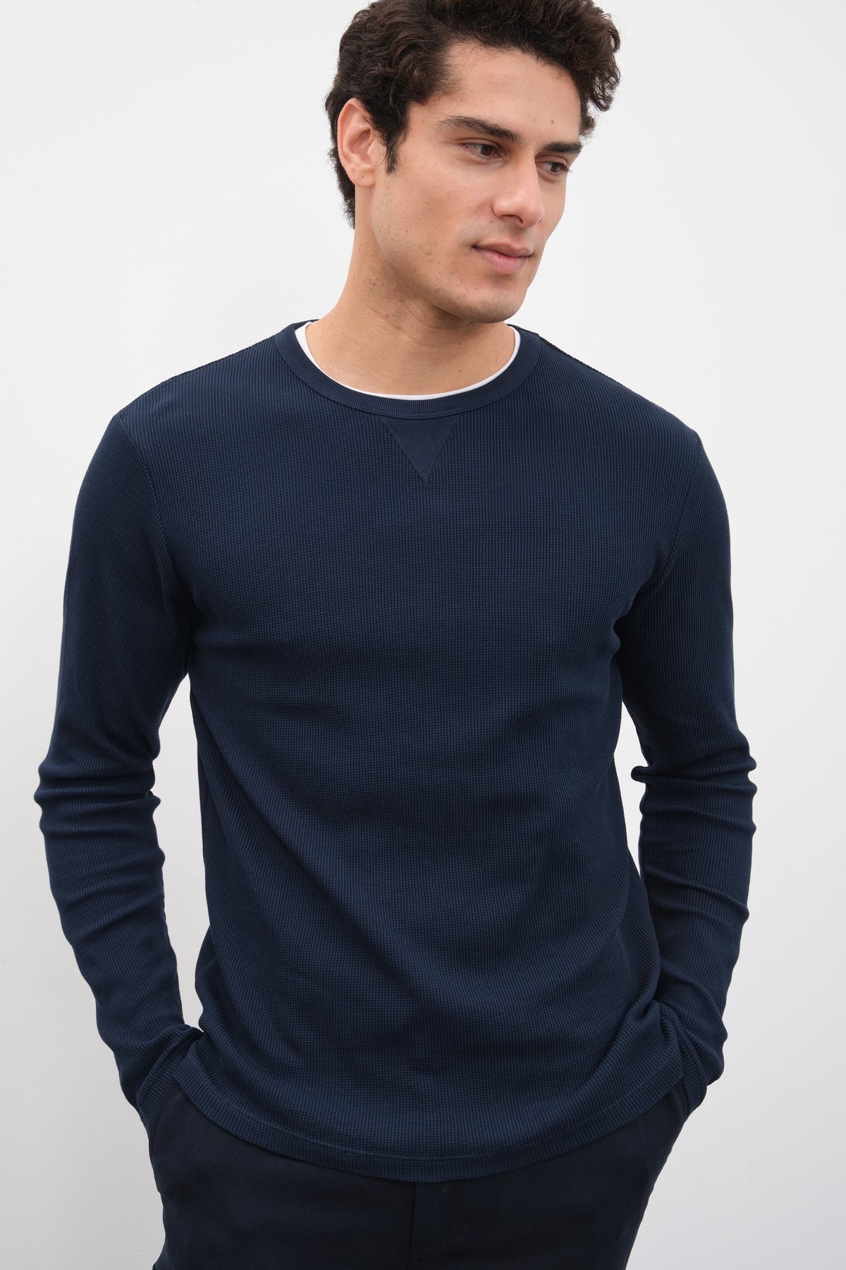 Waffle Cotton Long Sleeve Unisex T-shirt